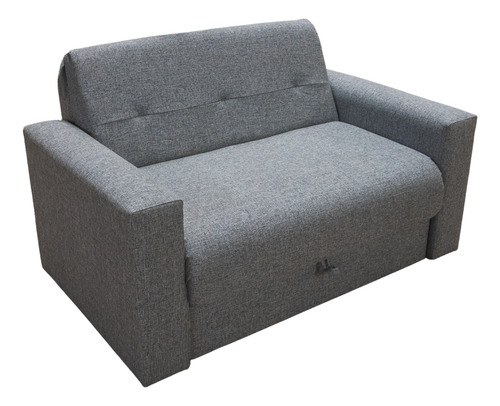 Sofa Cama Sillon 2 Cuerpos Cama 1 1/2 Plaza Living Dpto Gris Oscuro Liso