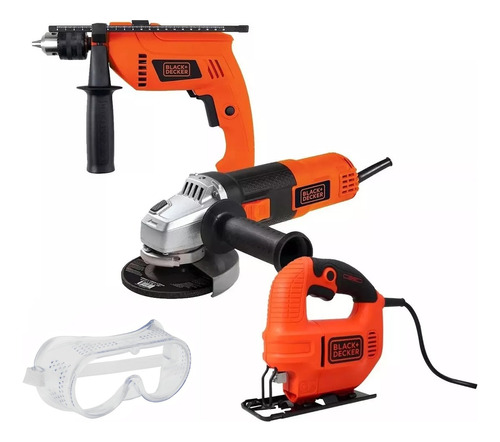 Kit Black And Decker Taladro Esmeriladora Sierra Caladora