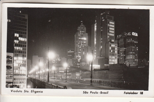 Antigua Postal San Pablo Vista Nocturna Viaduto Sta Efigenia