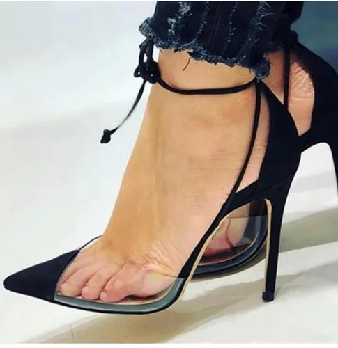 Scarpin de sales vinil transparente