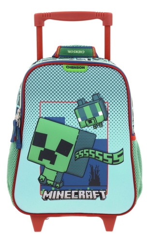 Mochila Chica Chenson Ruedas Niño Escolar Kinder Minecraft Bliper Mc66011-9