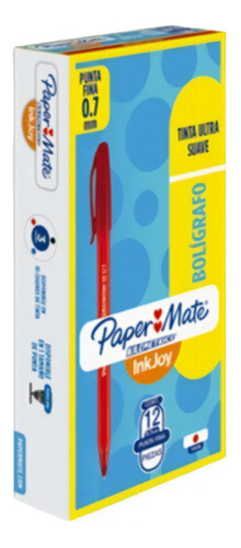 Paper Mate 1903810 Bolígrafo Kilométrico Inkjoy P.fino 12 UNIDADES COLOR ROJO