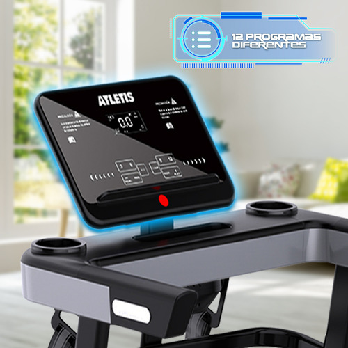 Trotadora Eléctrica Atletis A800 Plus LCD 12 Programas Color 1628150 Negro