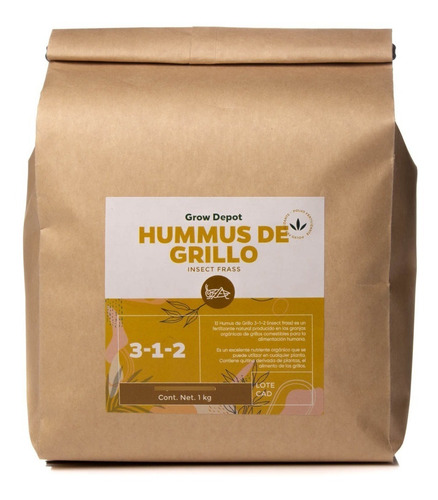 Humus De Grillo 3-1-2 (insect Frass), Super Abono 1 Kg