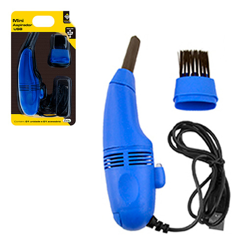 Mini Aspirador De Po Pequenas Areas Via Usb Portatil Azul