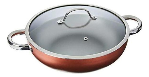 Freidora Curry Brinox para wok de aluminio con tapa de cristal y asas