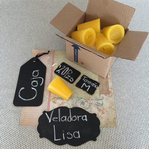 Veladora Amarilla - Repuesto Liso - Mediana I Caja 20 Piezas
