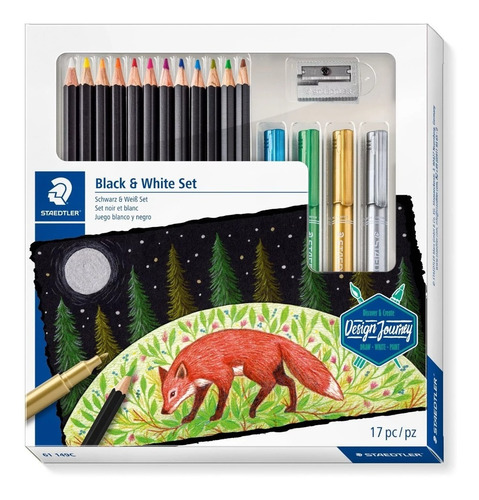 Set Blanco Y Negro Staedtler X 17 Piezas