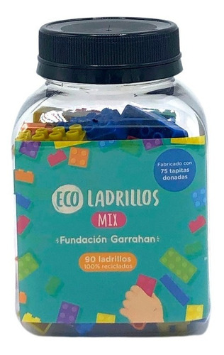 Imagen 2 de 5 de Eco Ladrillos Encastre Mix 90 Piezas - Fundacion Garrahan