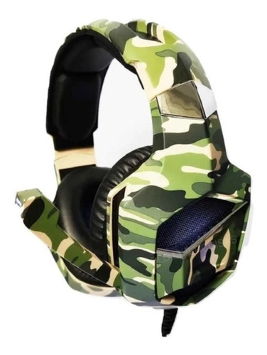 Fone de ouvido over-ear gamer Infokit X Soldado GH-X2700 camuflado com luz LED
