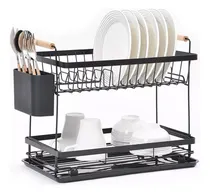 Comprar Secaplatos Escurridor Loza 2 Niveles Inoxidable Casatua Color Negro