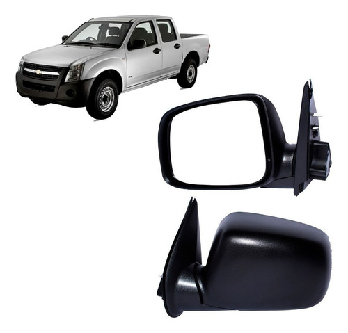 Espejo Izquierdo Para Chevrolet Luv Dmax 3.0 2005 2009 Negro