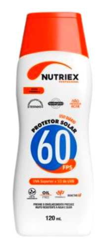 Protetor Bloqueador Solar Fps 60 120ml 1/3 Uva Nutriex