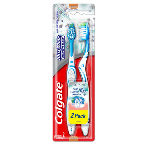 Imagen 1 de 3 de Cepillo dental Colgate Max White medio pack x 2