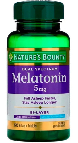 Melatonina 5 Mg Doble Capa | Descanso Prolongado | 60 Tabs