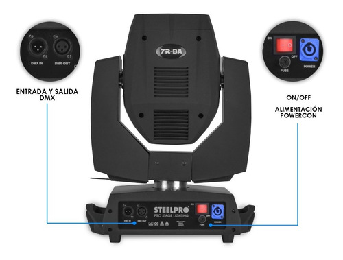 Imagen 5 de 7 de Kit De 2 Cabezas Móviles Beam 7r Frost 230w + Case- Steelpro