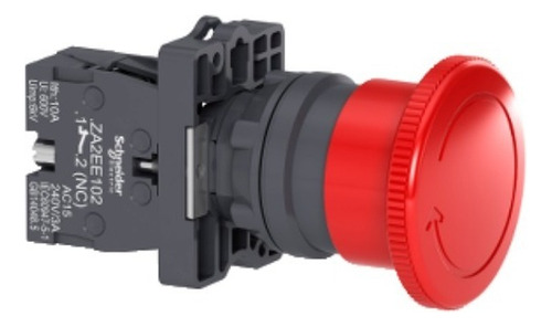 Botón pulsador Schneider Electric XA2ES542 negro/rojo 240v