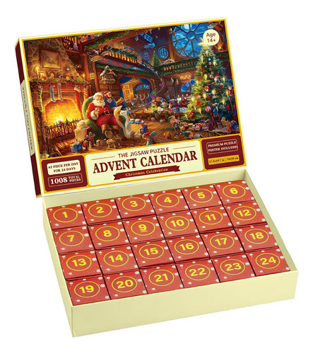 Rompecabezas De Navidad, Calendario De Adviento Papá Noel