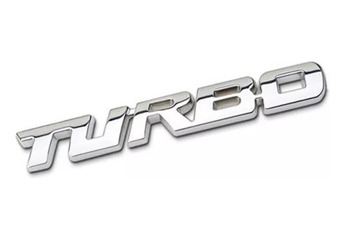 Pegatina Emblema De Metal Turbo 3d Para Autos 1.4x12cm Plata