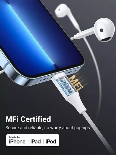 Audifonos Lightning Para iPhone iPad iPod Inear Ugreen