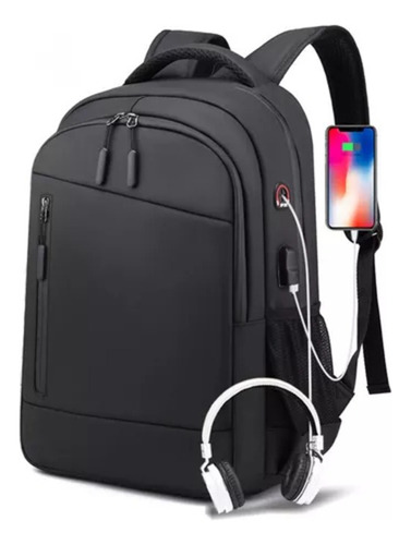 Mochila Impermeable Para Laptop 15.6 Nioval 4522 Negra