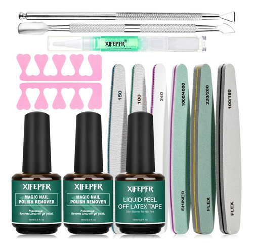 Xifepfr Kit De Eliminacion De Esmalte De Unas De Gel, Paquet