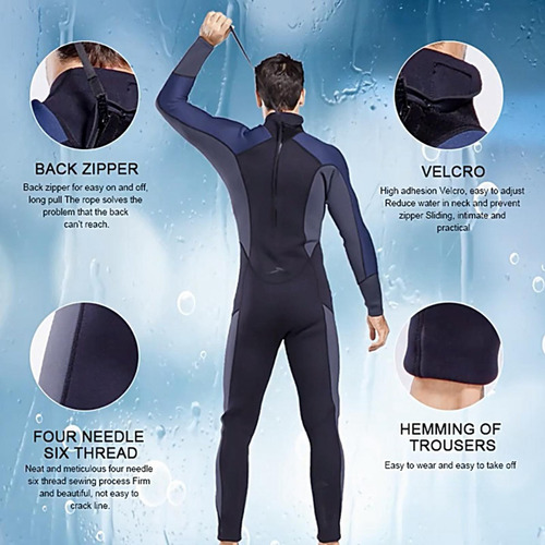 Traje De Neopreno De 3mm Para Hombre, Traje De Buceo De S