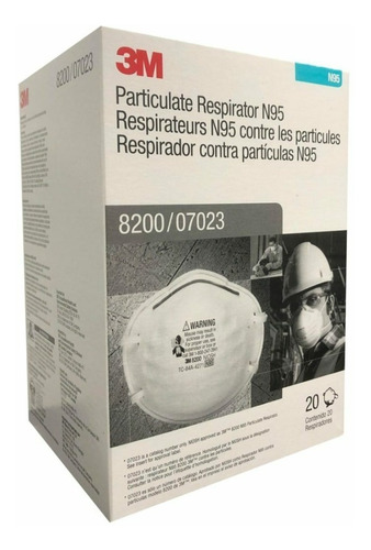Mascarilla Respirador Barbijo 3m N95 (8200) Caja X 20 U