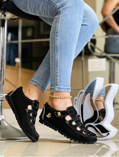 Mocasin Color Negro Tendencia Juvenil Comodos Para Mujer