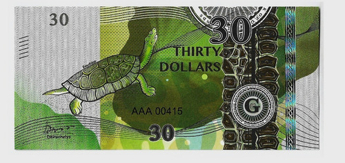 Fk Billete Islas Gilbert 30 Dolares 2016 Tortuga S/ Circular