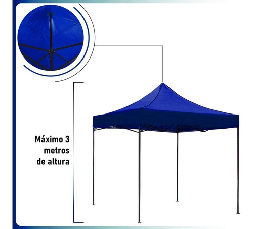 Imagen 3 de 7 de Carpa Toldo 3x3 Plegable Reforzado Impermeable Camping Playa