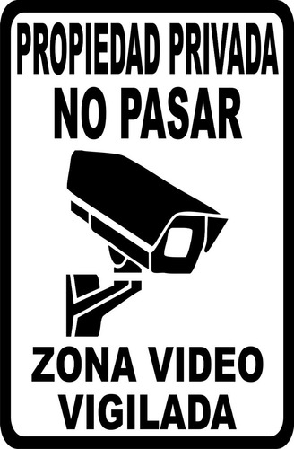 Imagen 3 de 3 de Cartel Propiedad Vigilada ,zona Vigilada, Pvc 3 Mm 20x30 Cm