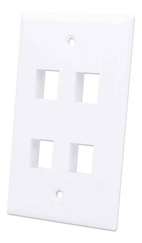 Faceplate 4 Puertos Anera Blanco Tapa Para Caja Sobrepuesta