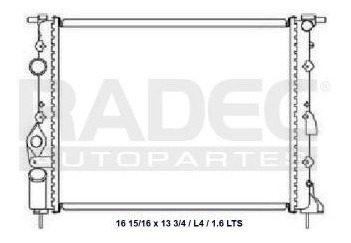 Radiador Renault Kangoo 2007-2008-2009 L4/16v 1.6 Lts Estand