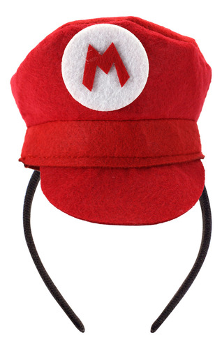 Tiara Mario Ou Luigi Bros Festa Fantasia Carnaval Halloween Cor Vermelho