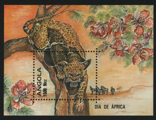 Estampillas Angola 1993 - Día De África / Leopardo Africano
