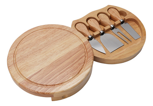 Set De Tablas Para Quesos Y Bandeja De Madera De Caucho