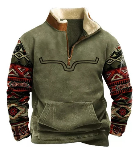 Chaqueta Yellowstone Con Cuello Alto Y Cremallera De Cuero C