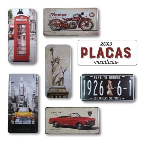 10 Placas Decorativas Vintage Poster Decorativa Metal