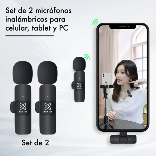 Microfono Corbatero Inalambrico 2 Mic Compatible iPhone