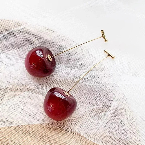 Zx Zys 2 Pares Aretes Colgantes Cereza Kawaii Para Mujer