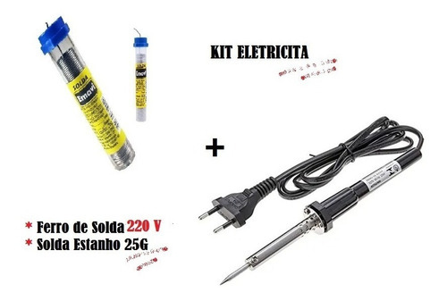 Kit Ferro De Solda 220v 60w + Solda Estanho Emavi 25g