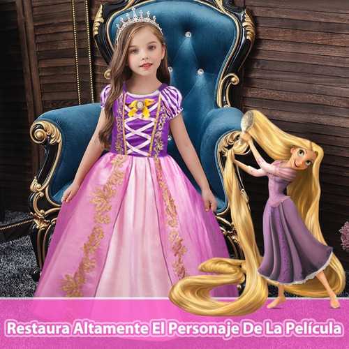 Vestido De Disfraz Princesa Rapunzel Falda Larga Para Niña | Meses sin  intereses
