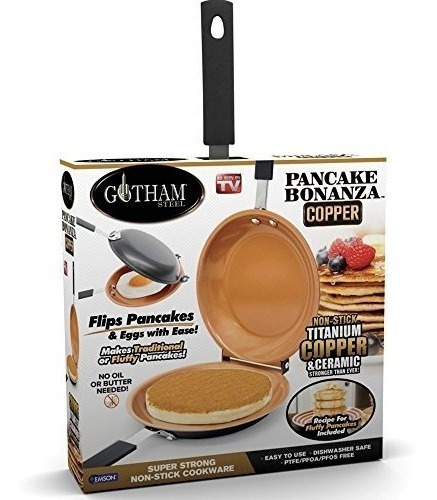 Gotham Steel Pancake Bonanza  Bandeja Doble De Cobre Antiadh