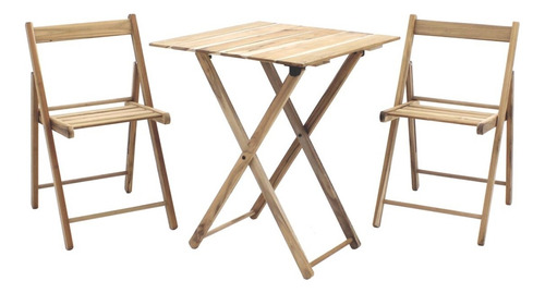 Conjunto De Mesa Cadeiras Tramontina Madeira Lixado Natural