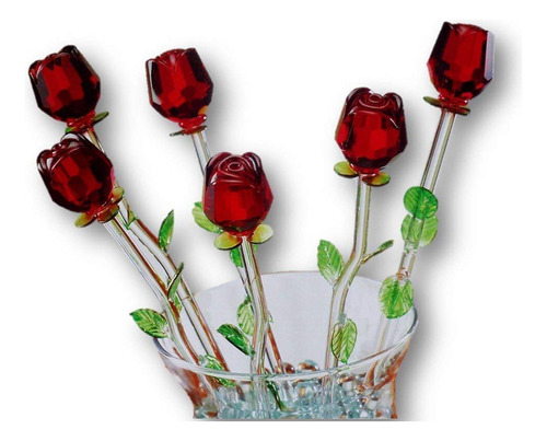 6 Rosa Cristal Para Primavera San Valentin Dia Madre