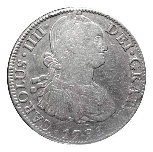 Moneda Original Plata 8 Reales 1795 Carlos Iiii Fm Colonial