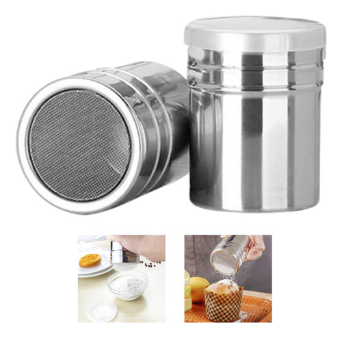 Polvilhador Com Tela Fina Em Aço Inox