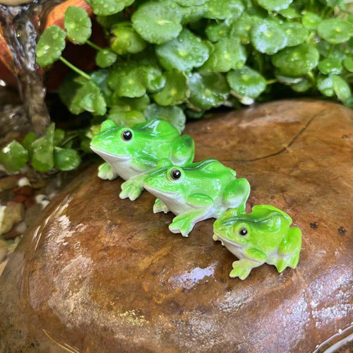 3pcs Rana Figuras En Miniatura Estatuas De Jardín
