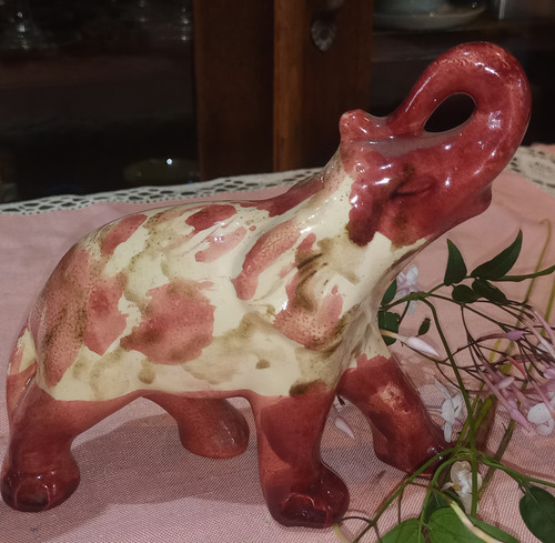 Antiguo Elefantes Metal Y Porcelana 4 Unidades N582 (Usado)